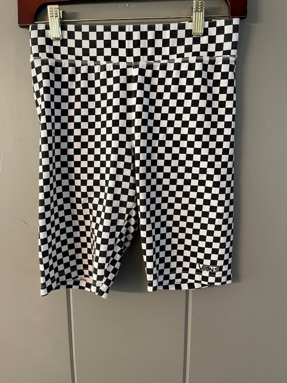 Vans Checker Board Black White Bike Shorts Medium Skater Retro Y2K Urban Casual